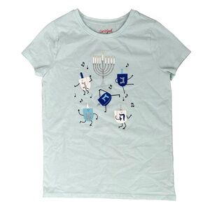Cat & Jack Light Blue Dreidel Shirt - Size M (7/8)